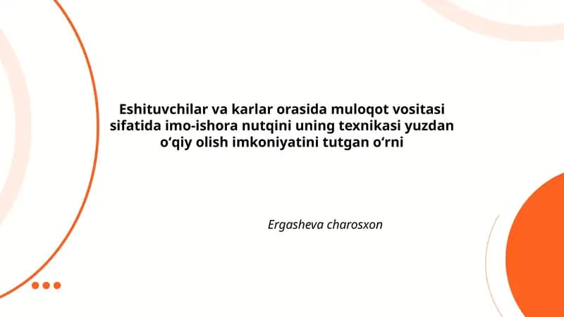 Imo-ishora nutqining yuz mimikasi