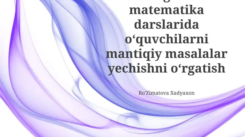 Mantiqiy O'yinlar Matematikaga Qo'llanma