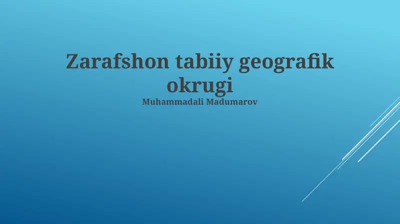 Zarafshon tabiiy geografik okrugi