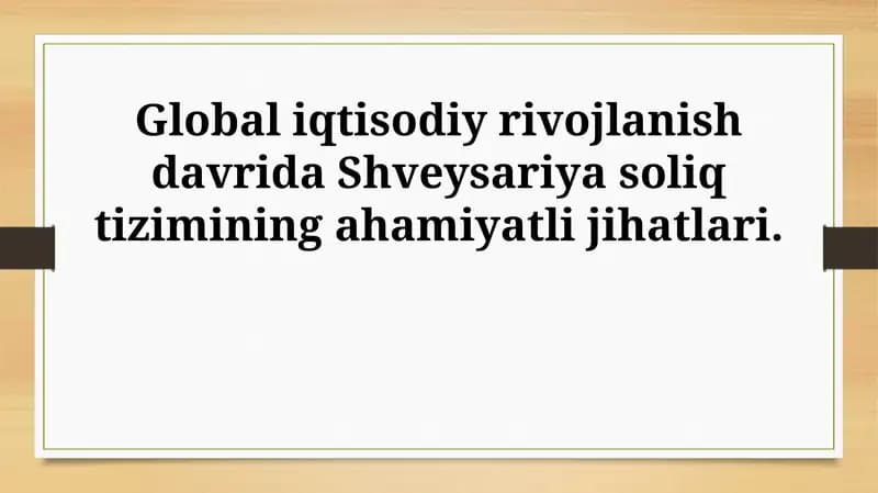 Shveysariya soliq tizimi