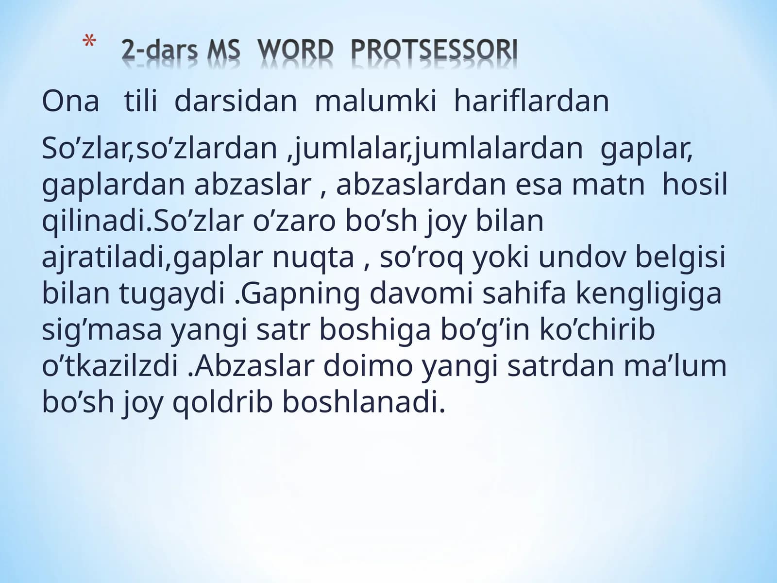 Matn hosil qilish asarlari