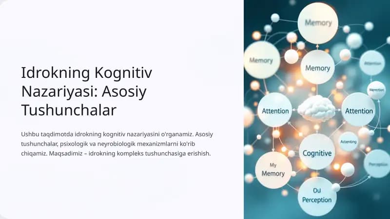Idrokning Kognitiv Nazariyasi: Asosiy Tushunchalar