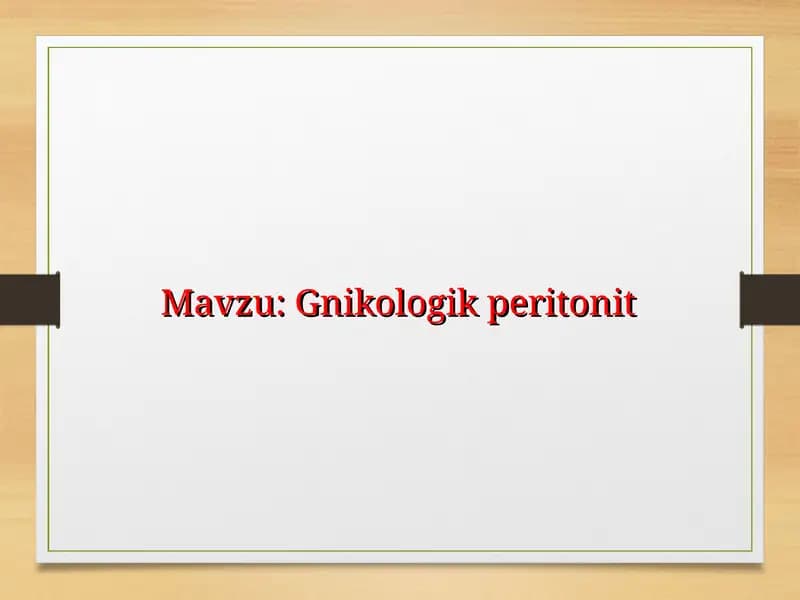 Gnikologikperitonit