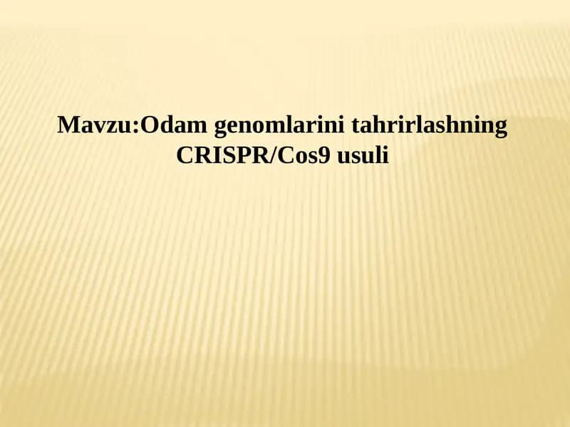 CRISPR/Cas9 texnologiyasi