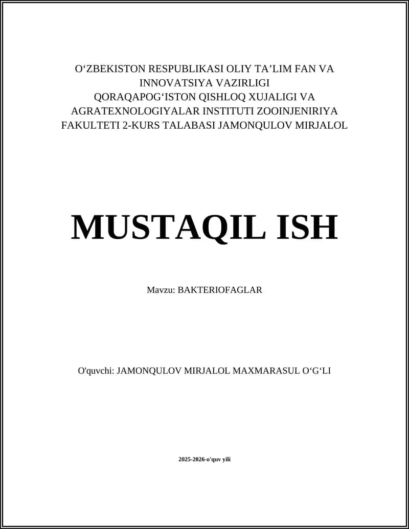 BAKTERIOFAGLAR