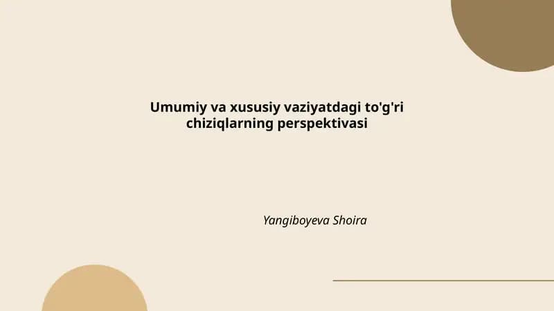 To'g'ri chiziqlarning perspektivasi
