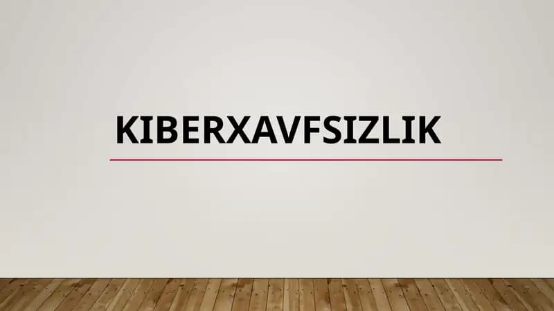 KIBERXAVFSIZLIK