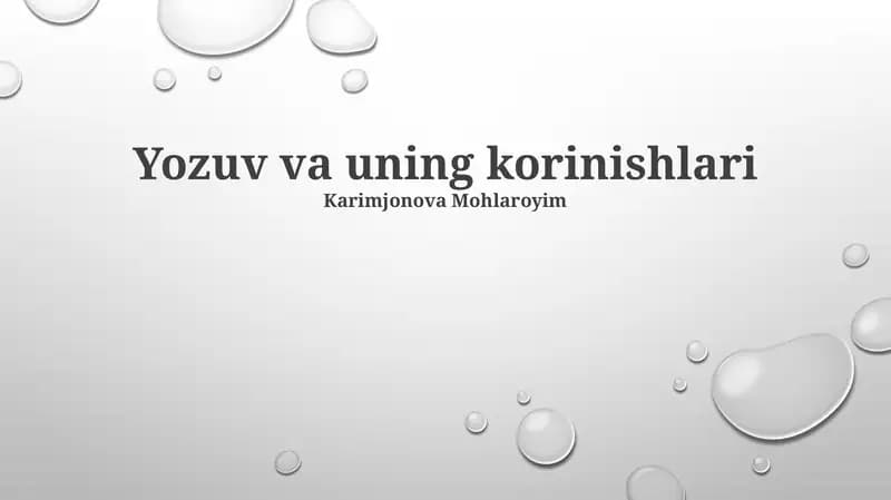 Yozuv va uning korinishlari