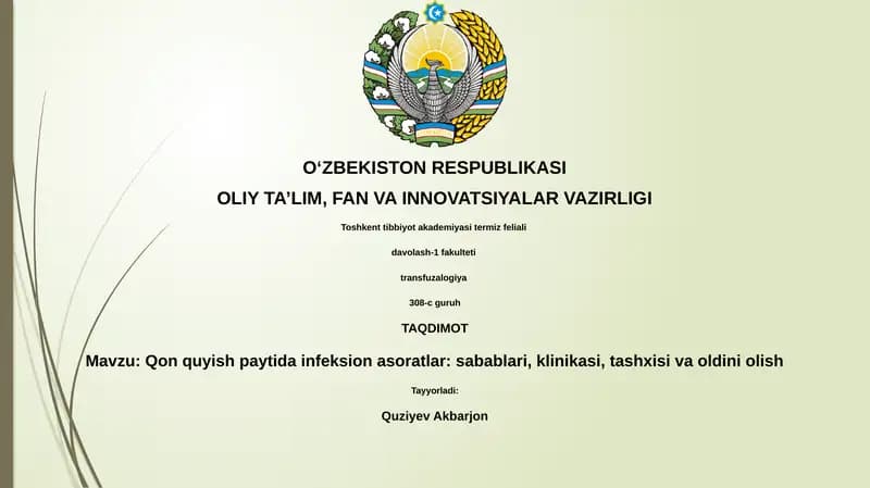 Transfuzion infektsiyalar
