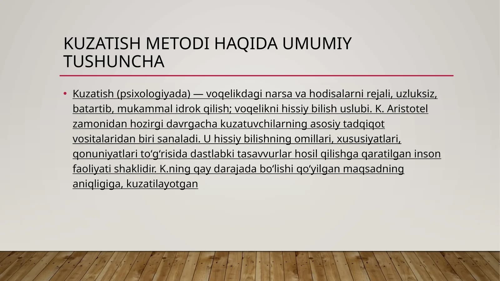 Kuzatishmetodlari
