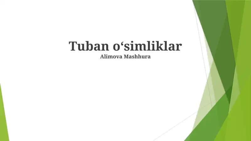 Tuban oʻsimliklar