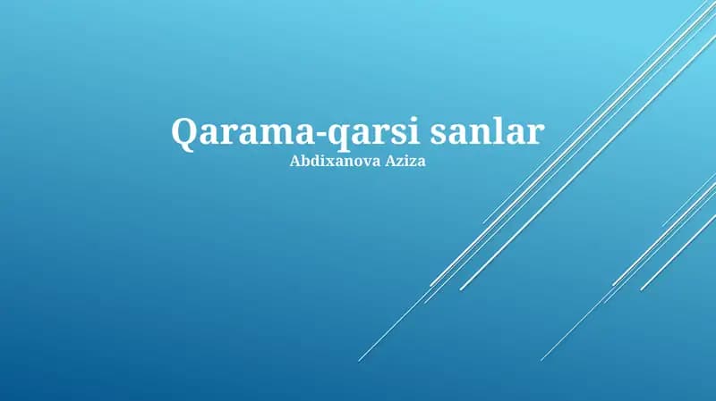 Qarama-qarsi sanlar