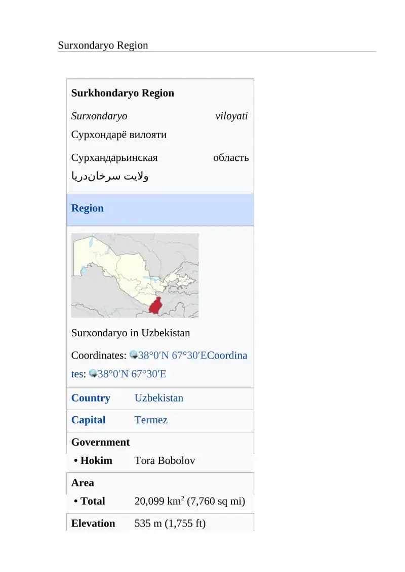Surxondaryo Region