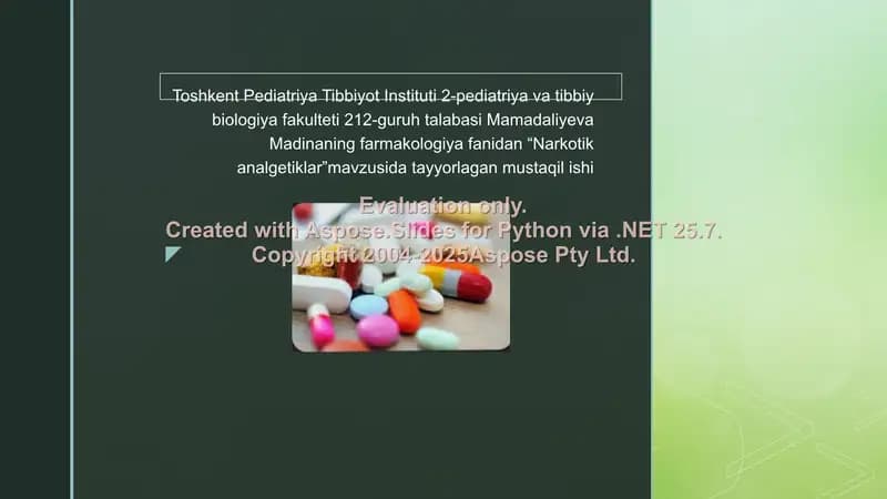 Narkotik analgetiklar