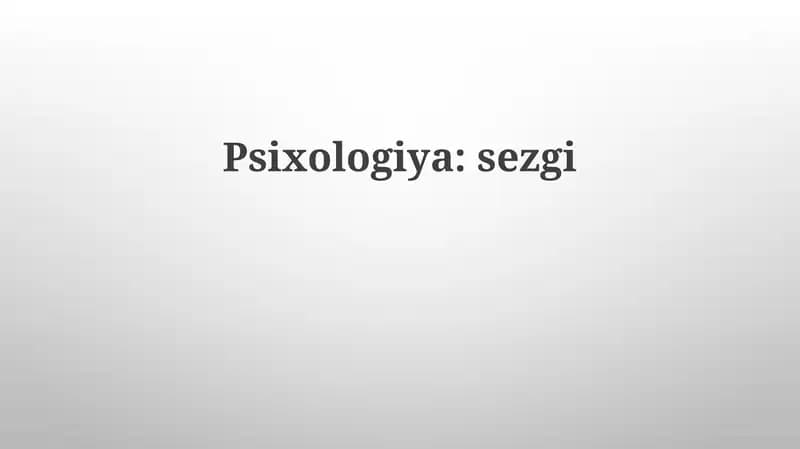 Psixologiya: sezgi