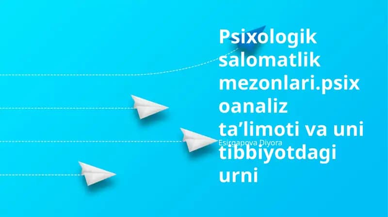 Psixologik Salomatlik Mezonlari