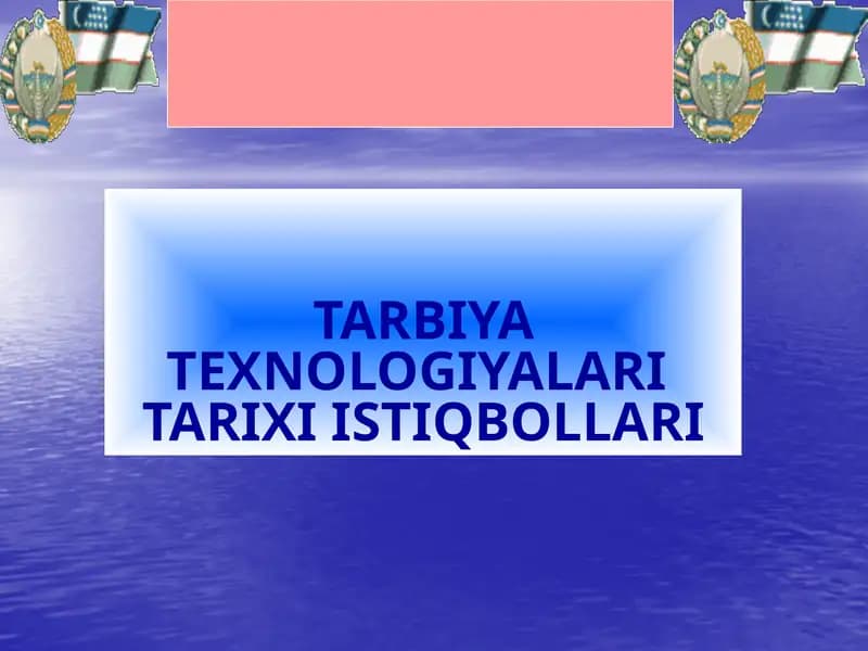 TARBIYA JARAYONIVA USULLARI