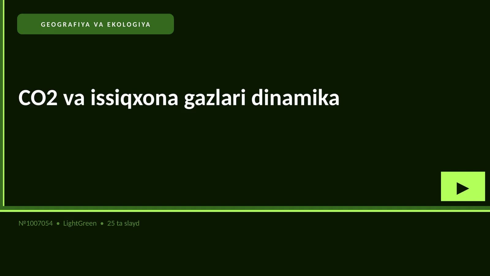 CO2 va issiqxona gazlari dinamika