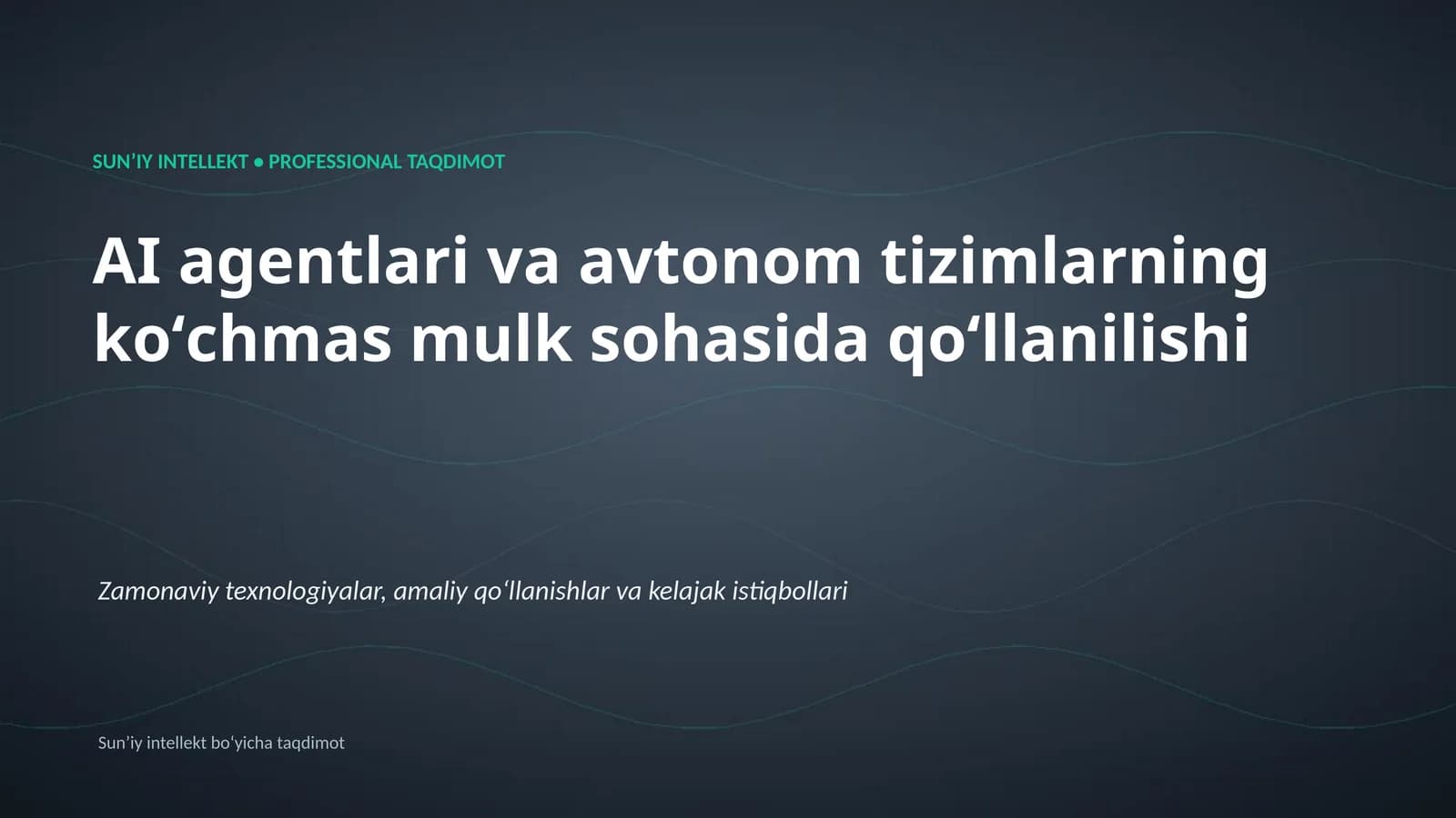 SUNʼIY INTELLEKT • PROFESSIONAL TAQDIMOT