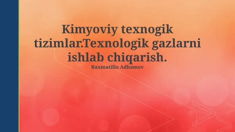 Kimyoviy texnogik tizimlar