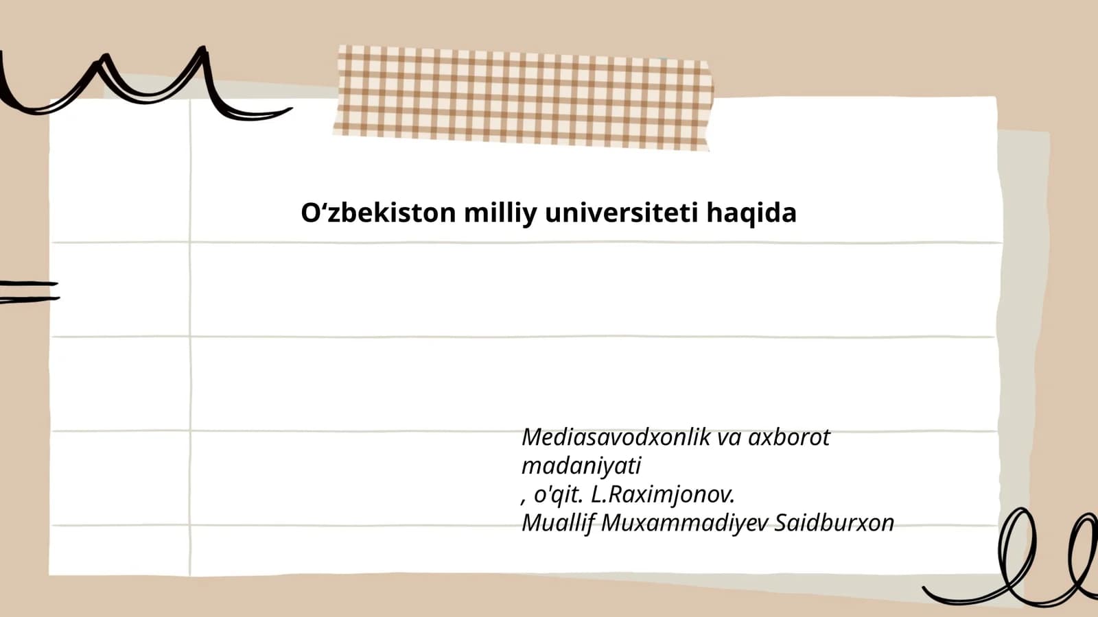 Oʻzbekiston milliy universiteti haqida