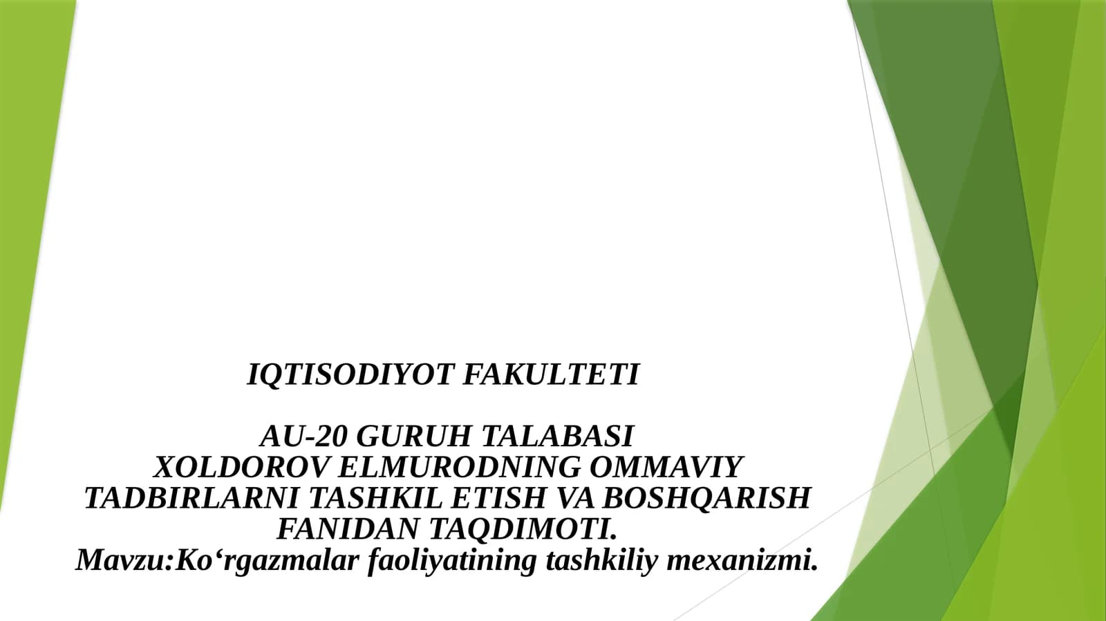 Ommaviy tadbirlar tasnifi