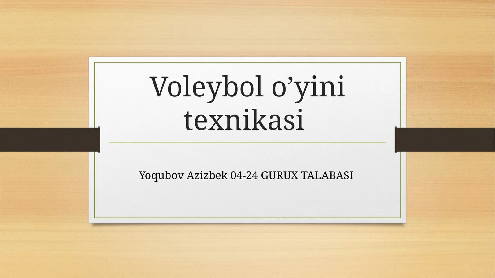 Voleybolo‘yini texnikasi