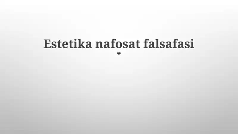 Estetika nafosat falsafasi