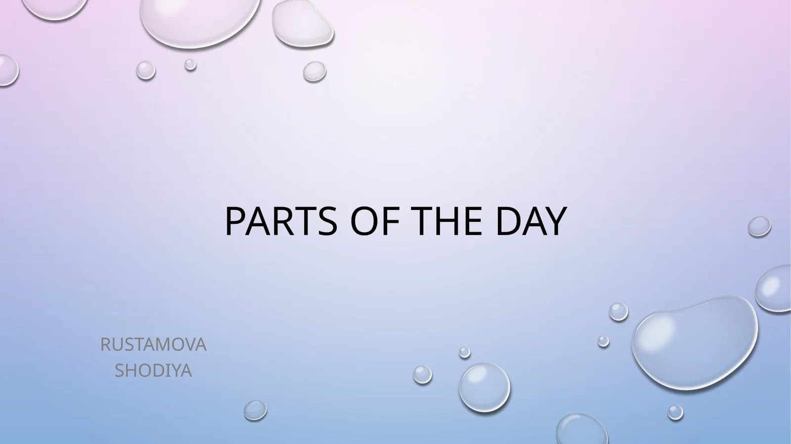 Parts of the day