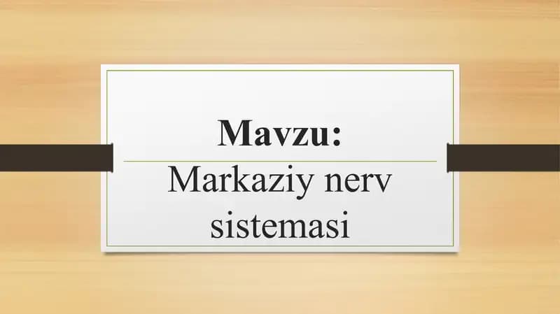 Markaziy nerv sistemasi