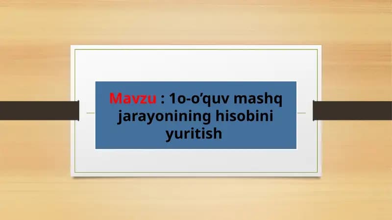 Pedagogik hisobini yuritish
