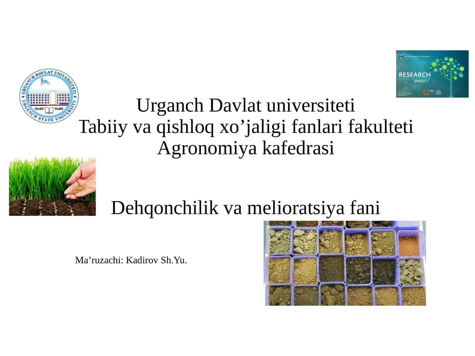 Dehqonchilik va melioratsiya fani