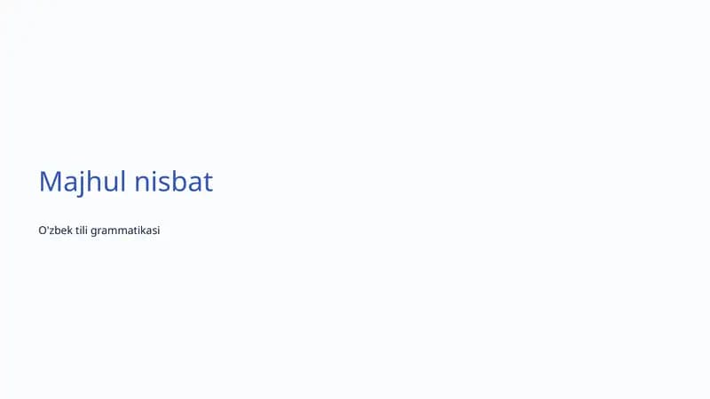 Majhul nisbat