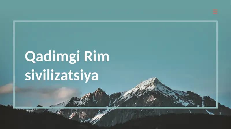 Qadimgi Rim sivilizatsiyasi