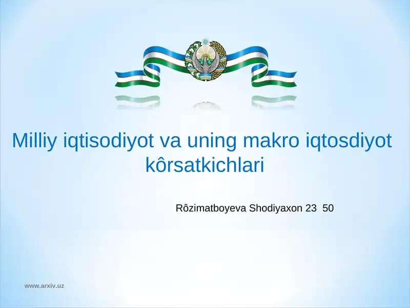 Milliy iqtisodiyot