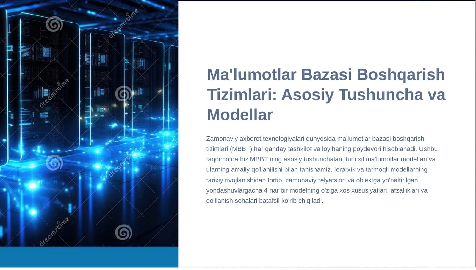 Ma'lumotlar Bazasi Boshqarish Tizimlari