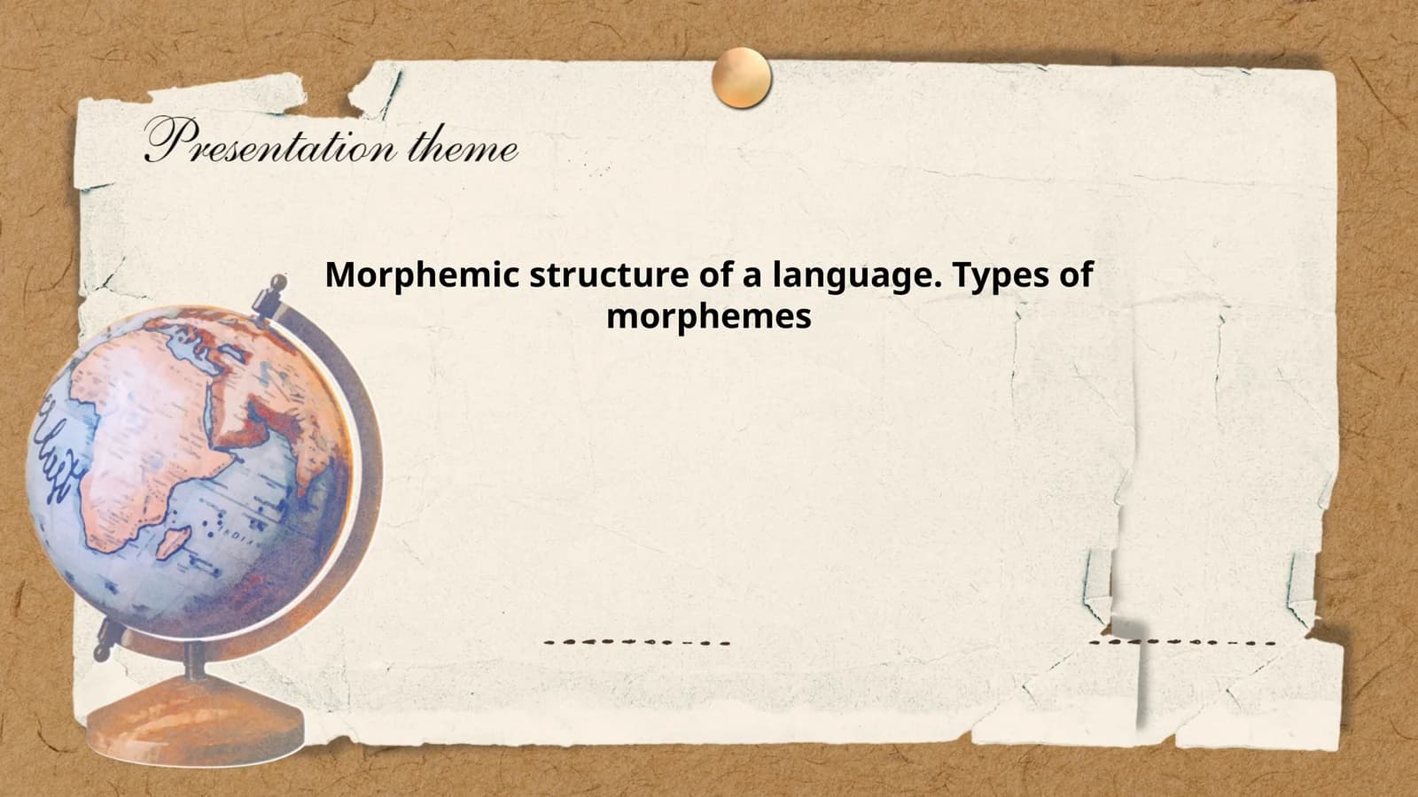 Morphemic structure of a language. Types of morphemes