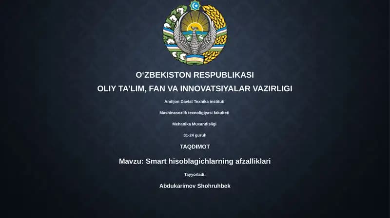 Smart hisoblagichlarning afzalliklari