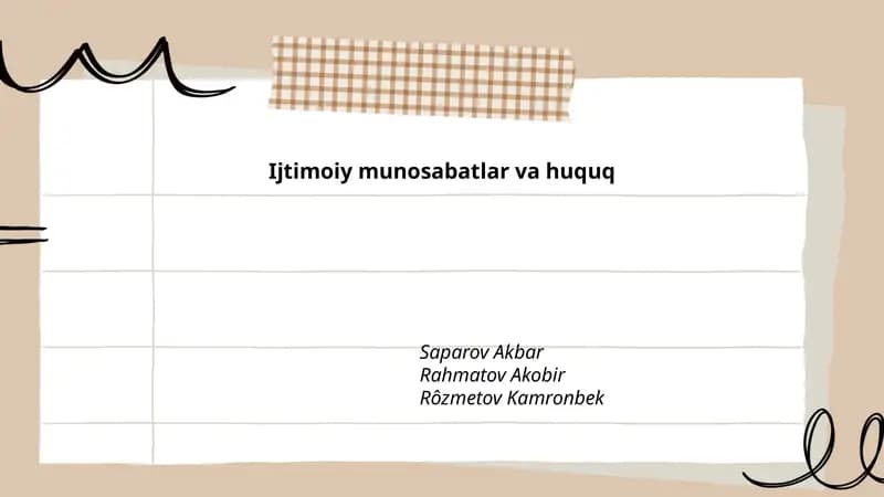 Ijtimoiy munosabatlar va huquq