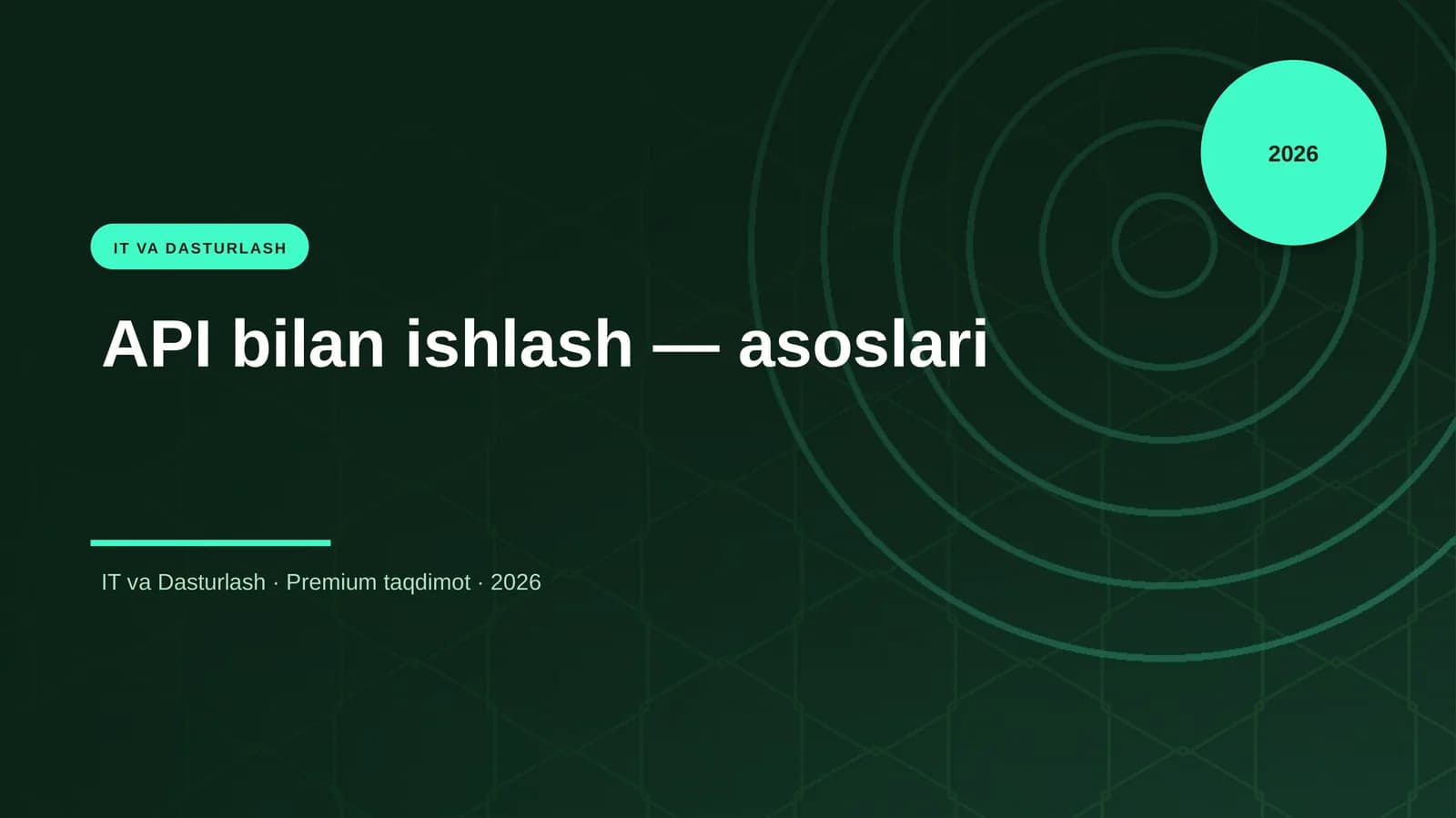 API bilan ishlash — asoslari