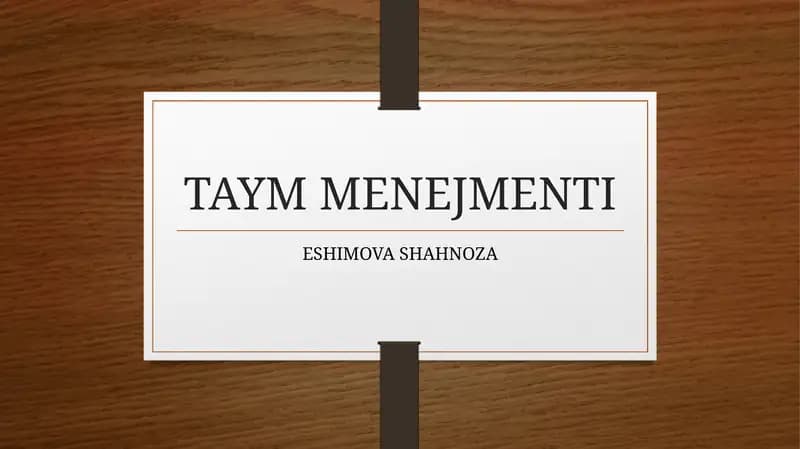 TAYM MENEJMENTI