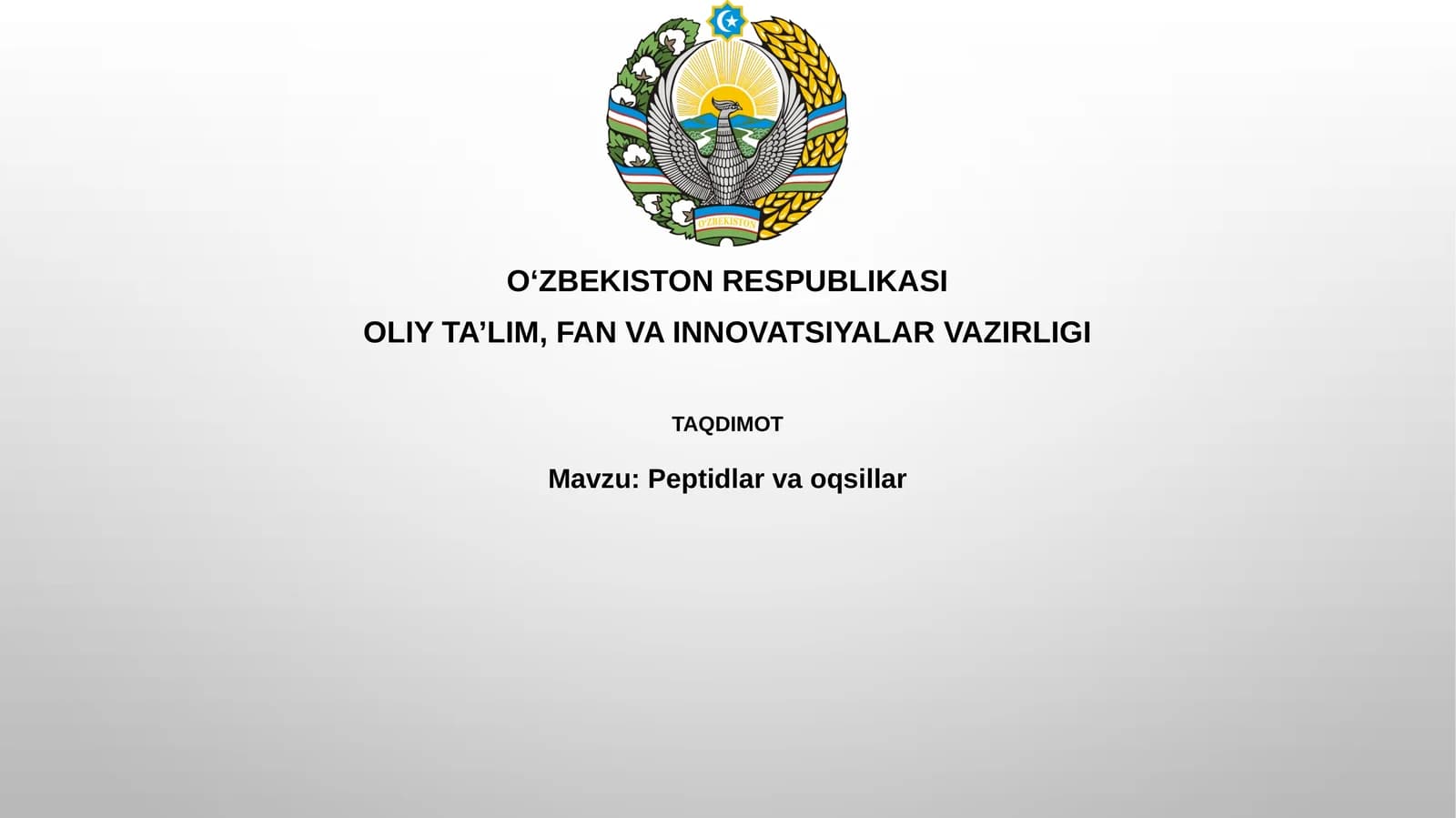 Peptidlar va oqsillar