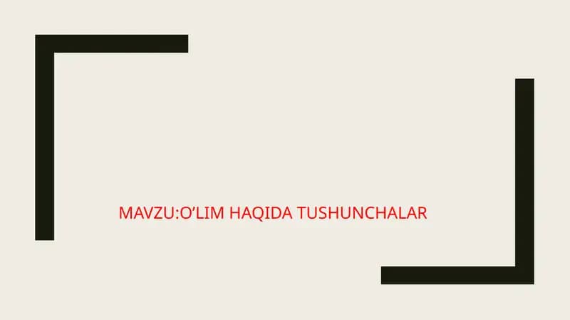 Oʻlim haqida tushunchalar