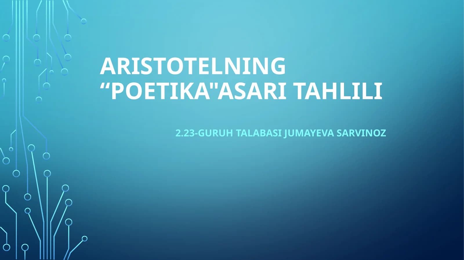 Aristotelning “Poetika" asari tahlili