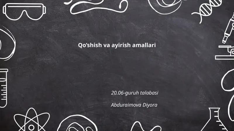 Qo'shish va ayirish amallari