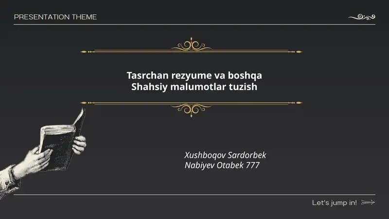 Rezyume tuzish qo'llanma