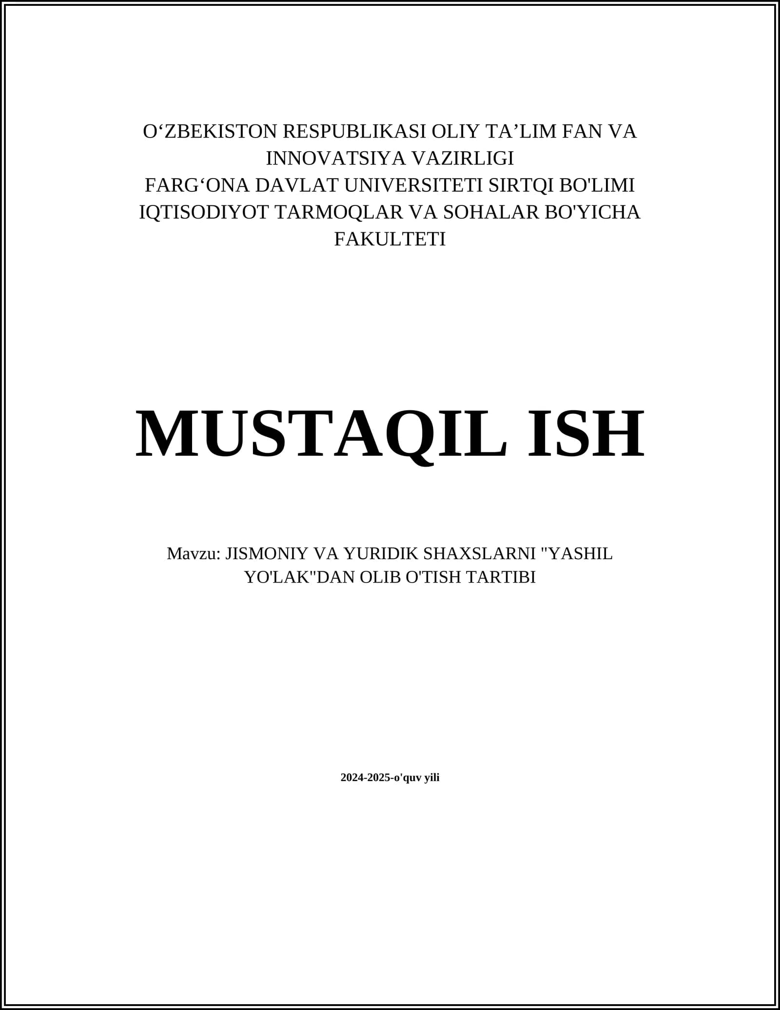 Yashil yo'lak tizimi