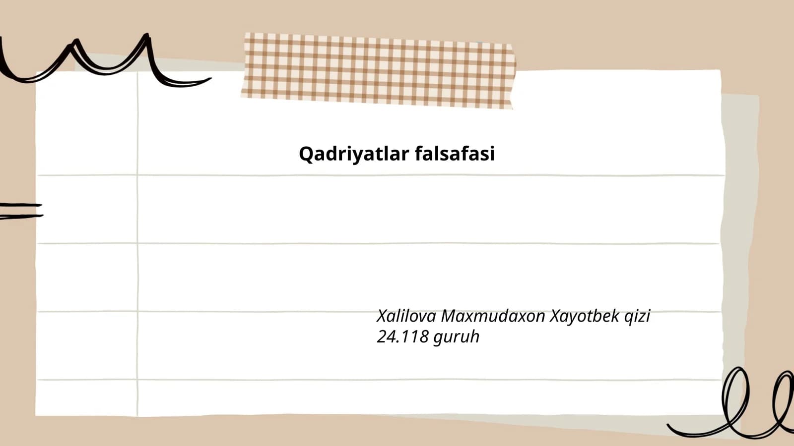 Qadriyatlarning Falsafiy Asoslari