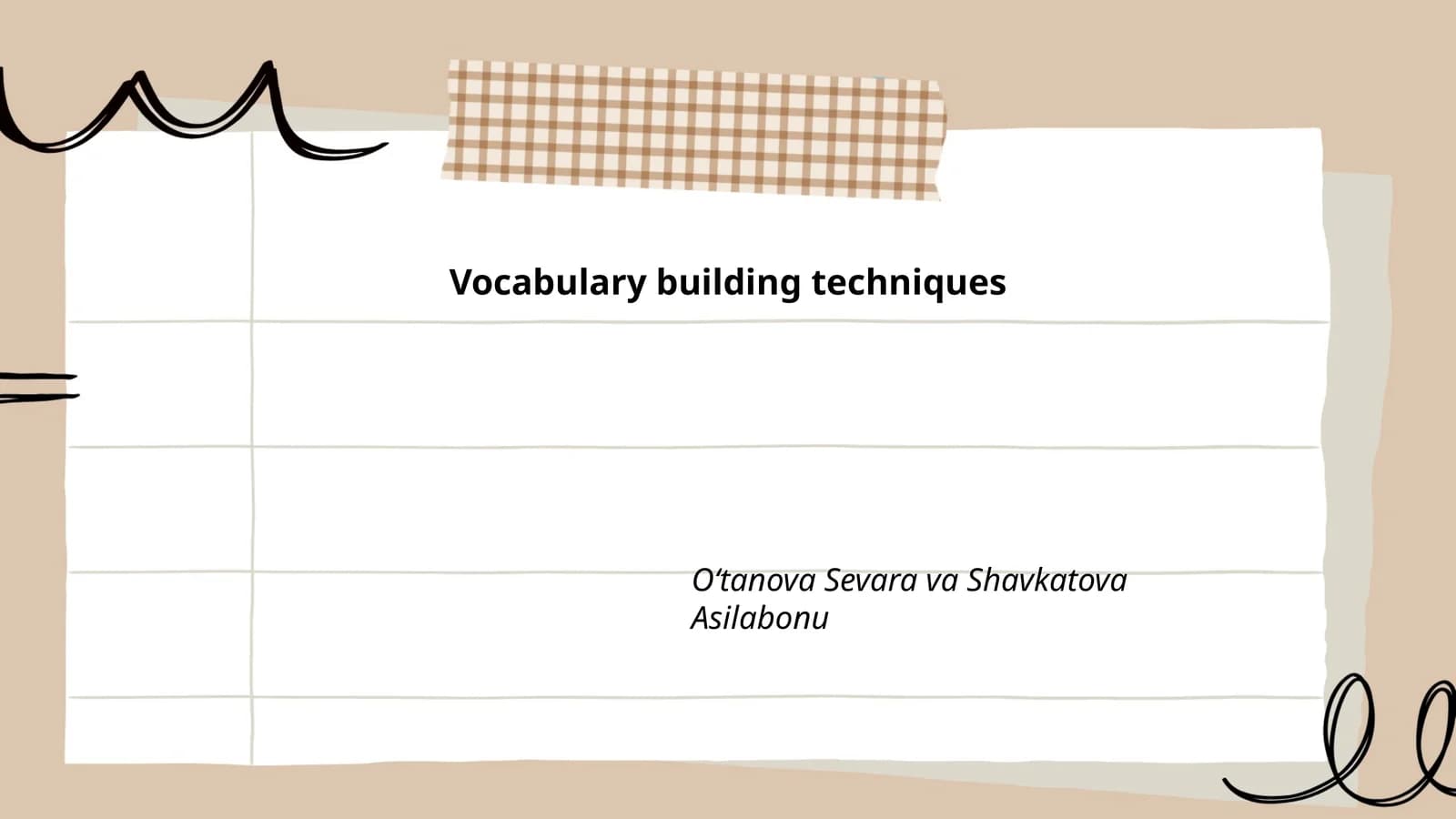 Vocabulary building techniques