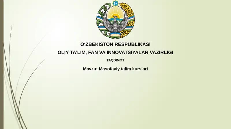 Masofaviy ta'lim kurslari